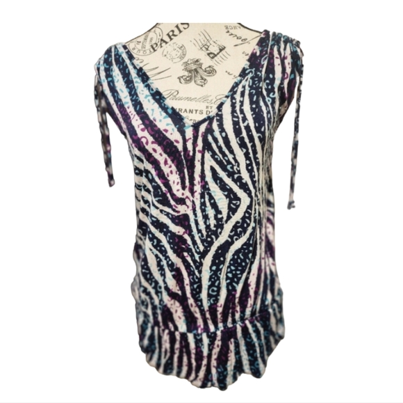 French Connection Tops - French Connection Colorful Zebra Shirt X-Small